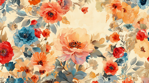 Papier peint floral Éclat de fleurs peintes à l'aquarelle