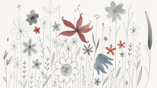 Papier peint floral Design minimaliste aquarelle