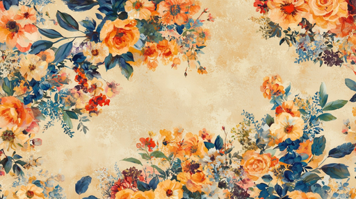 Papier peint floral Éclat romantique et délicat