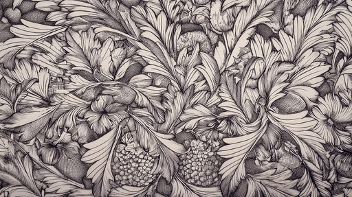 Papier peint botanique Design en noir et blanc