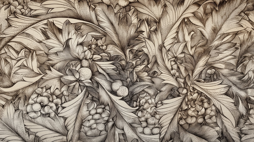 Papier peint botanique Motif floral et feuillage délicat