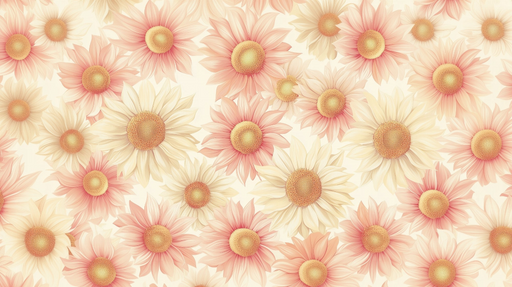 Papier peint floral Tournesols pastel