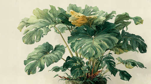 Papier peint tropical Feuillage vert luxuriant