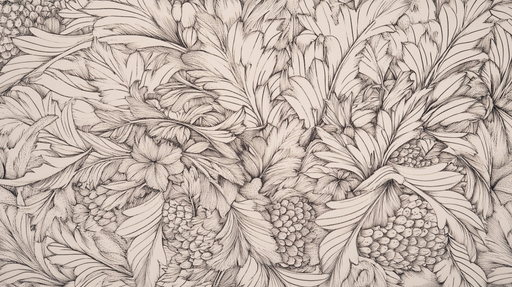 Papier peint botanique Esquisse florale élégante