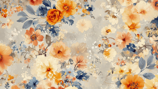 Papier peint fleurs vintage Motifs floraux élégants