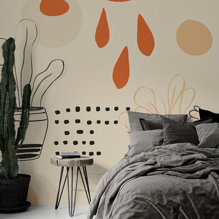 Papier peint abstrait | Design moderne et nature