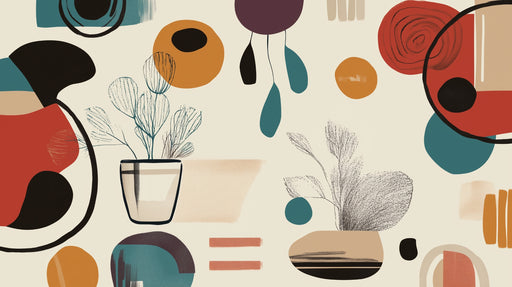 Papier peint abstrait Motifs modernes et colorés