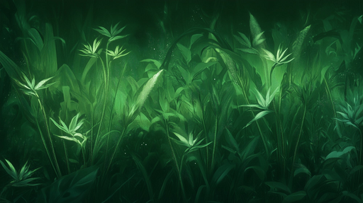 Papier peint végétal Vert Luxuriant