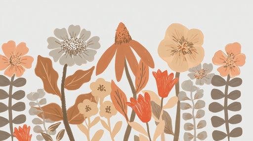 Papier peint floral Motif botanique pastel