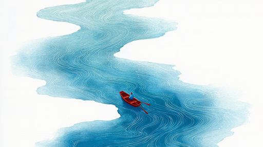 Papier peint rivière Illustration artistique aquatique