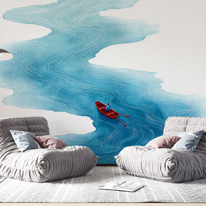 Papier peint rivière | Illustration artistique aquatique