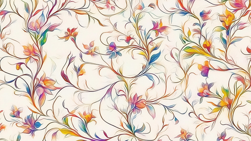 Papier peint floral Motif multicolore élégant