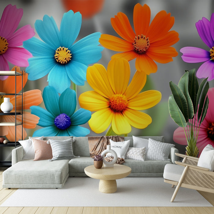 Papier peint floral coloré | Bouquet de fleurs vibrantes