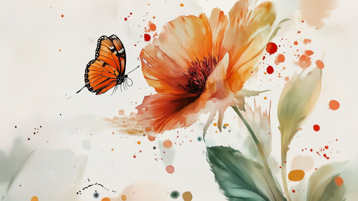 Papier peint papillon Éclat floral artistique