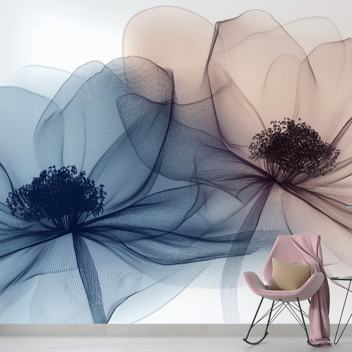 Papier peint fleurs délicates | Design épuré et artistique