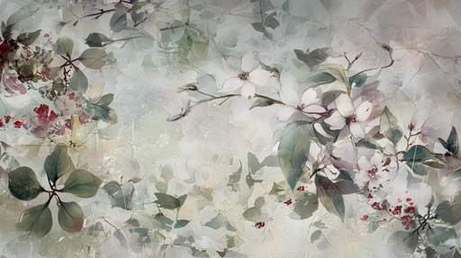 Papier peint floral Motif floral délicat