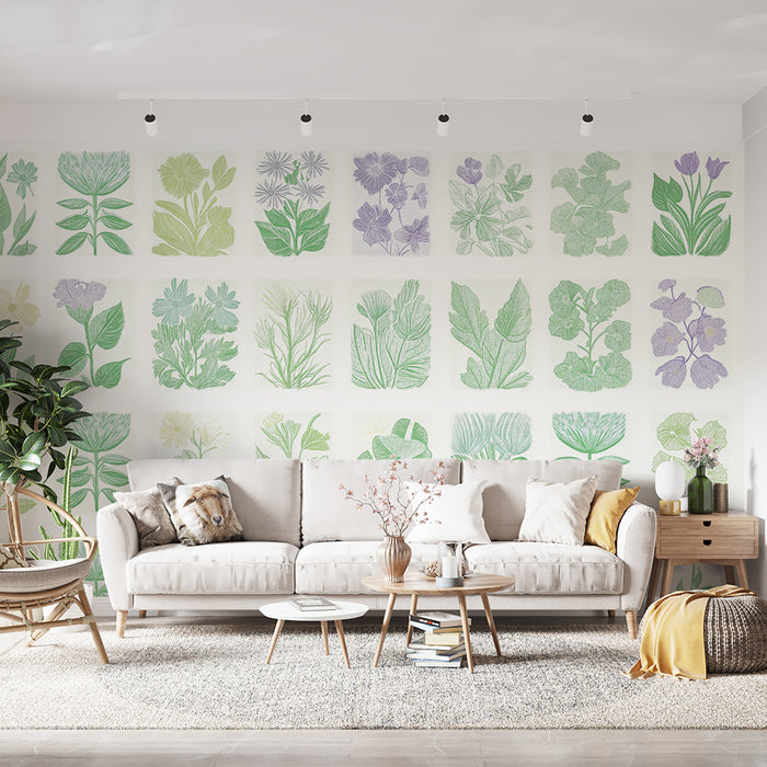 Papier peint botanique | Design floral vintage