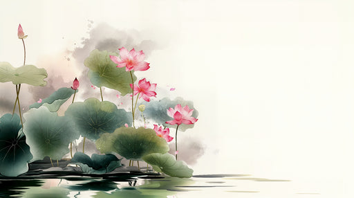 Papier peint lotus Art floral asiatique