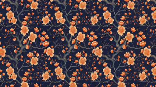 Papier peint floral Motif de fleurs sur fond bleu