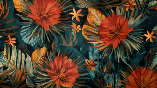 Papier peint fleuri tropical Éclat de couleurs exotiques