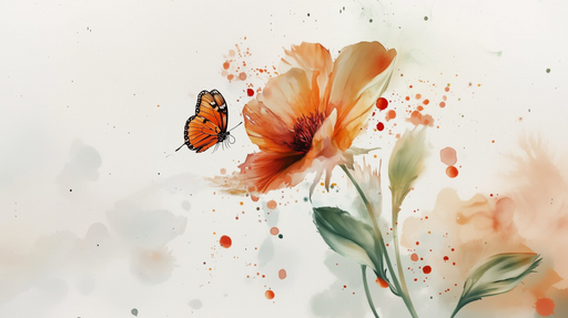 Papier peint papillon aquarelle Art floral vibrant