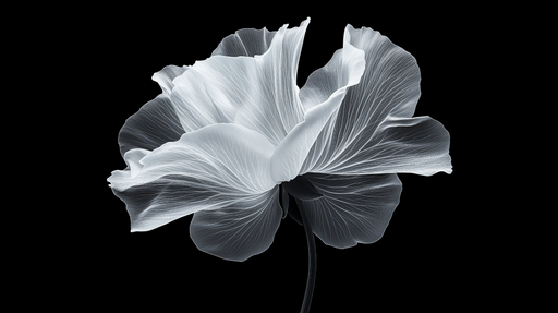 Papier peint floral Fleur blanche sur fond noir