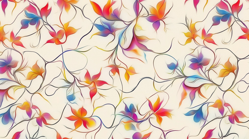 Papier peint floral abstrait Couleurs vives et motifs élégants