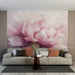 Papier peint floral rose avec pivoines pour salon élégant et moderne