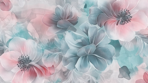 Papier peint floral Douceur pastel