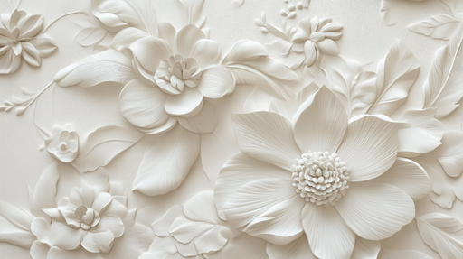 Papier peint floral 3D Élégance en relief