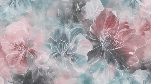 Papier peint floral Fleurs aquarelle pastel