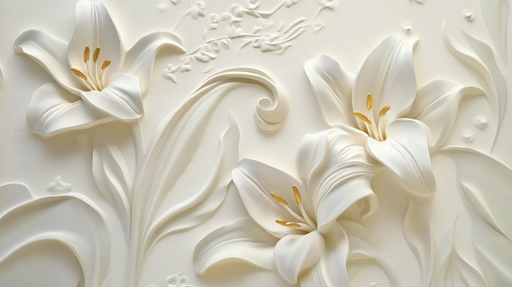Papier peint floral Lilas 3D en relief