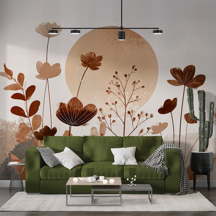 Papier peint floral | Paysage nature doux