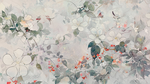 Papier peint floral Éclat de nature pastel