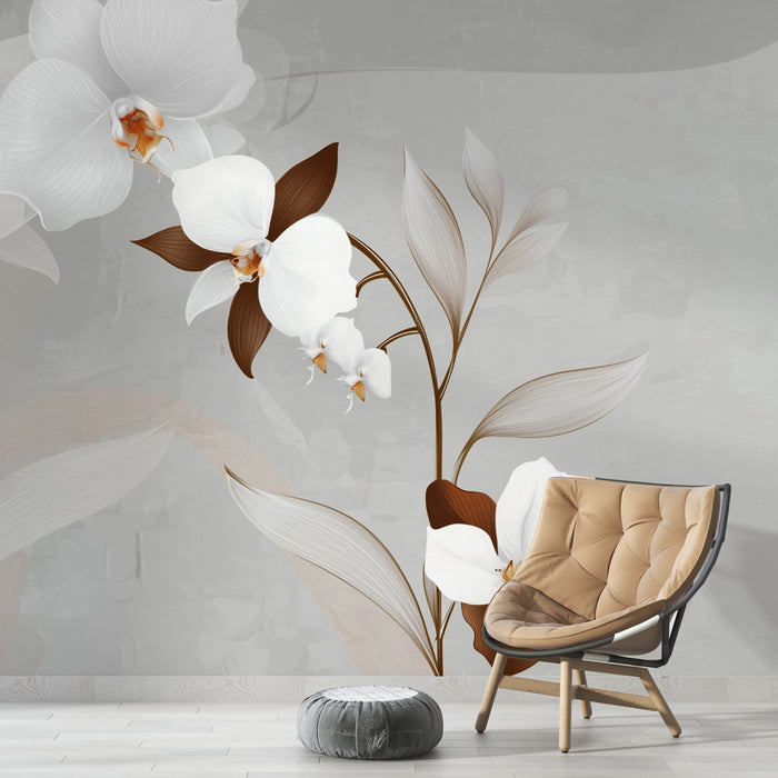 Papier peint orchidée | Élégance florale subtile