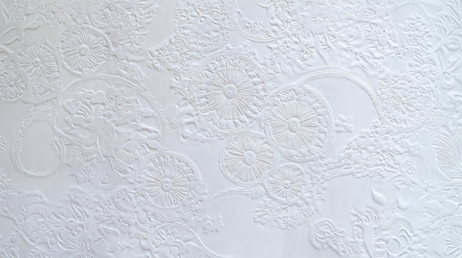 Papier peint floral en relief Texture blanche élégante
