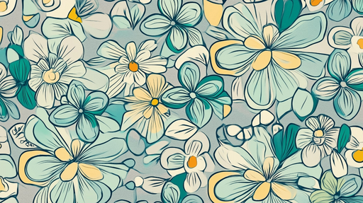 Papier peint floral Motif fleuri pastel