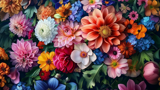 Papier peint floral Jardin luxuriant et coloré