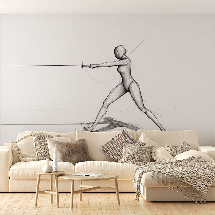 Papier peint escrime | Illustration artistique de l'escrime