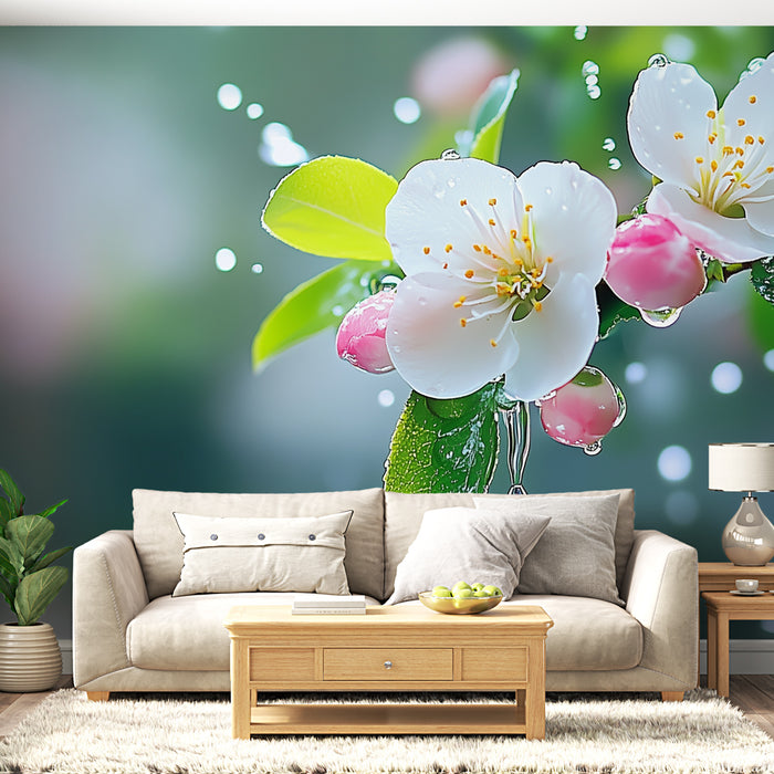 Papier peint fleurs de printemps | Éclat de fraîcheur sur fond pastel