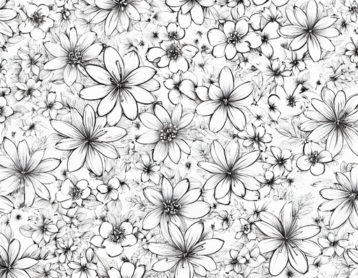 Papier peint floral Design en noir et blanc