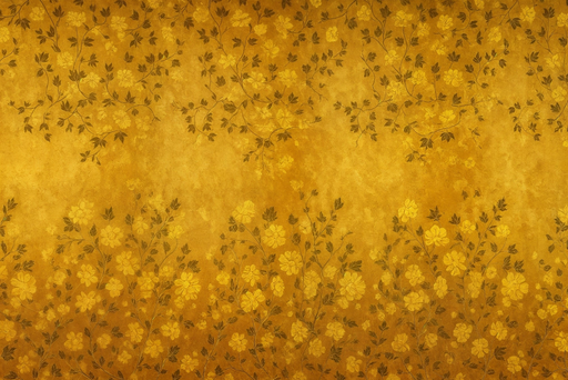 Papier peint floral Motif vintage doré