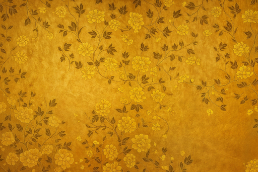 Papier peint floral doré Élégance florale sur fond doré