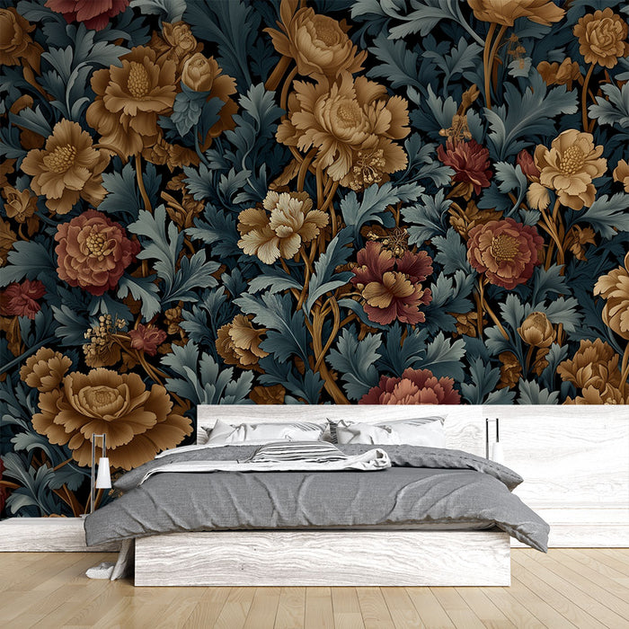 Papier peint floral | Motif de fleurs élégantes