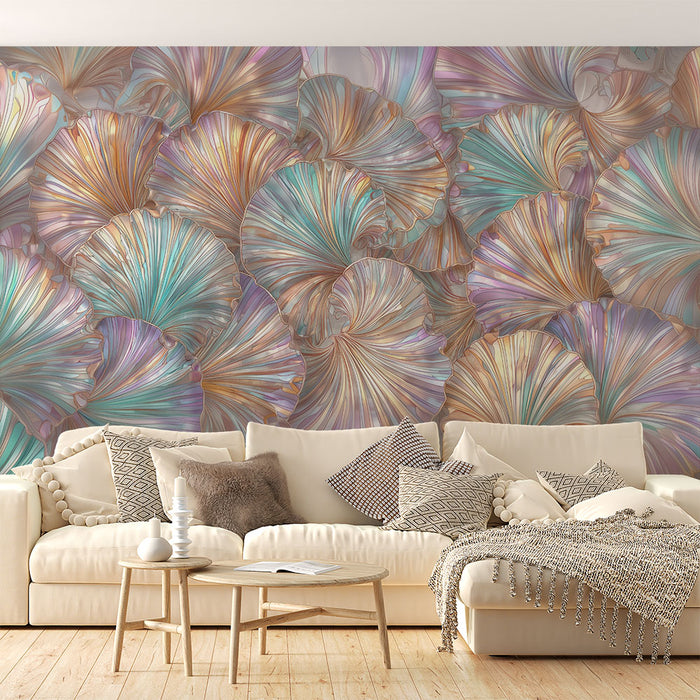 Papier peint abstrait | Tons pastel irisés