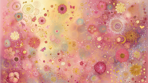 Papier peint floral Explosion de couleurs pastel