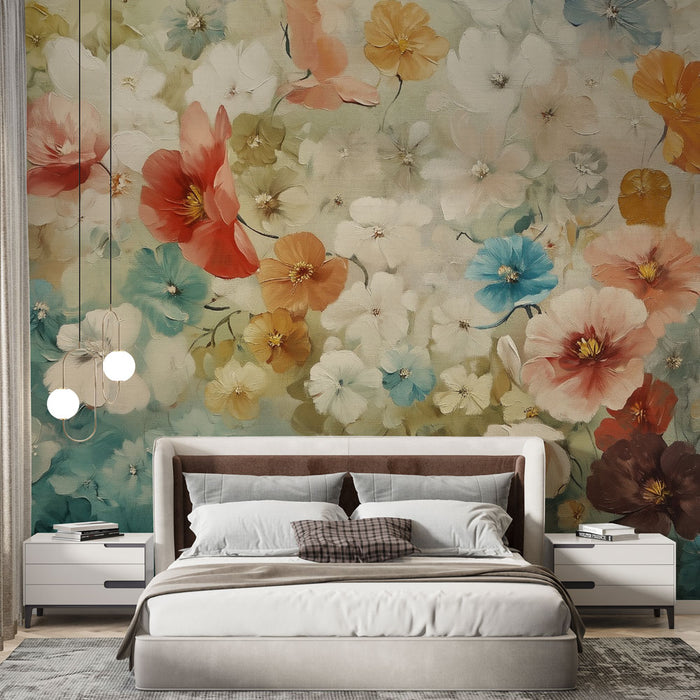 Papier peint floral | Pastel éclatant