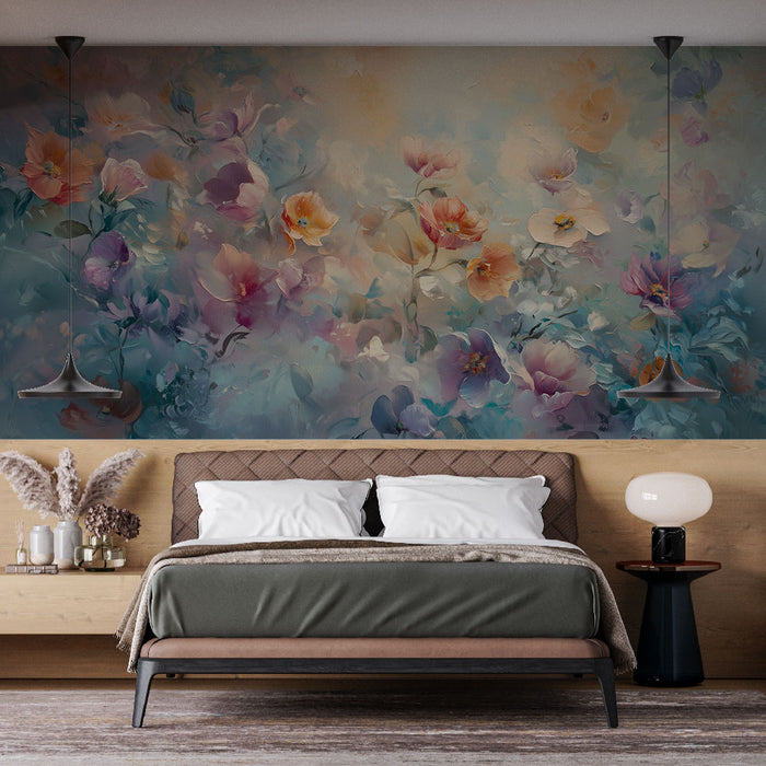 Papier peint floral | Bouquet pastel abstrait