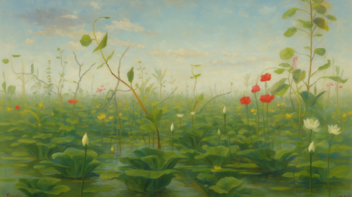 Papier peint floral Paysage botanique apaisant
