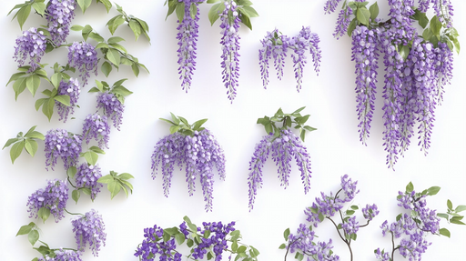 Papier peint glycine Motif floral violet